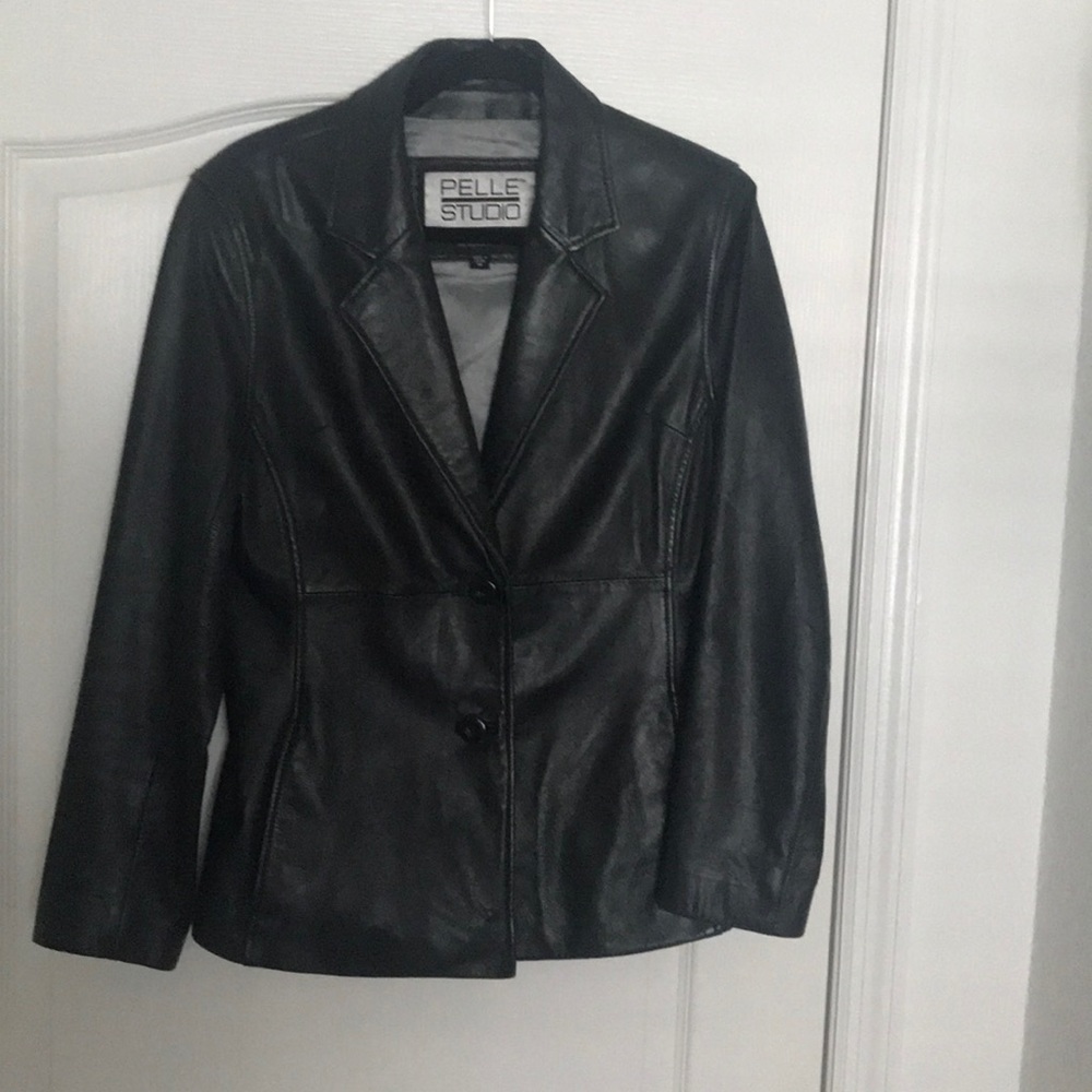 Black leather jacket